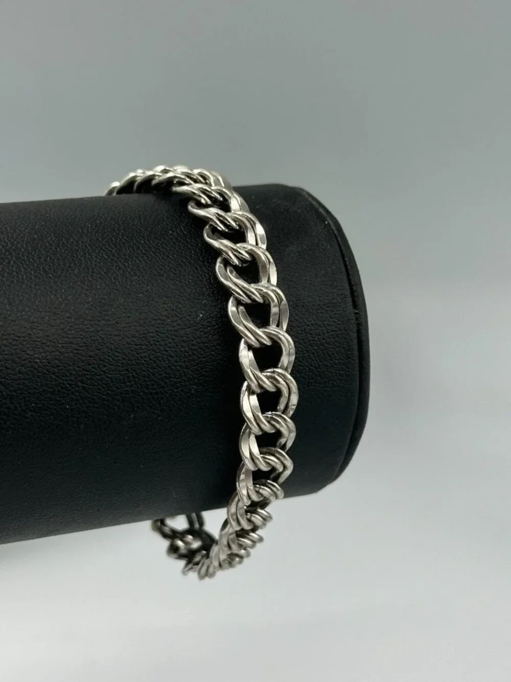 Sterling Silver Bracelet Double Curb Link Chain 18 Grams Mens Womens 7